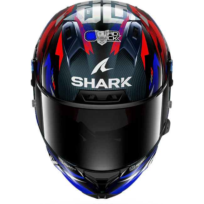 Shark Aeron Johann Zarco GP de France replica helmet in carbon blue chrome finish