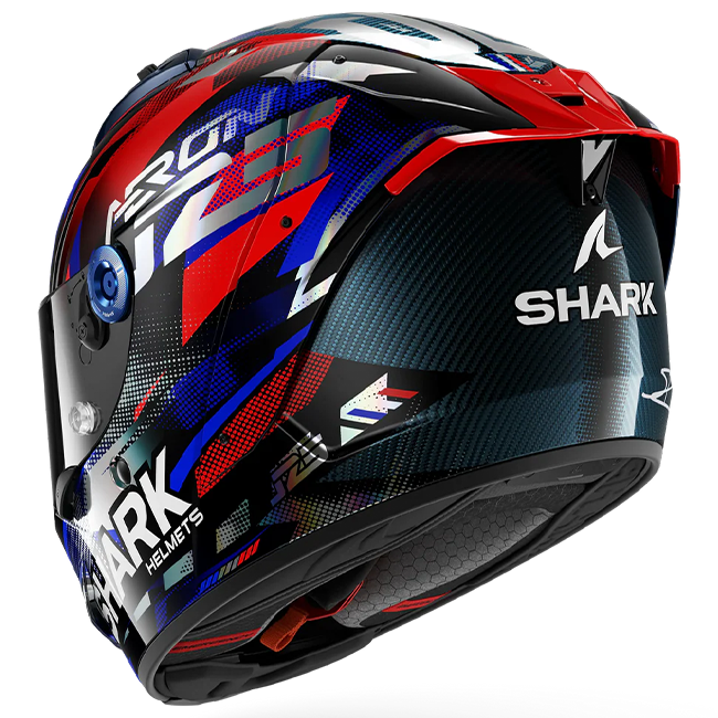 Shark Aeron Johann Zarco GP de France replica helmet in carbon blue chrome finish