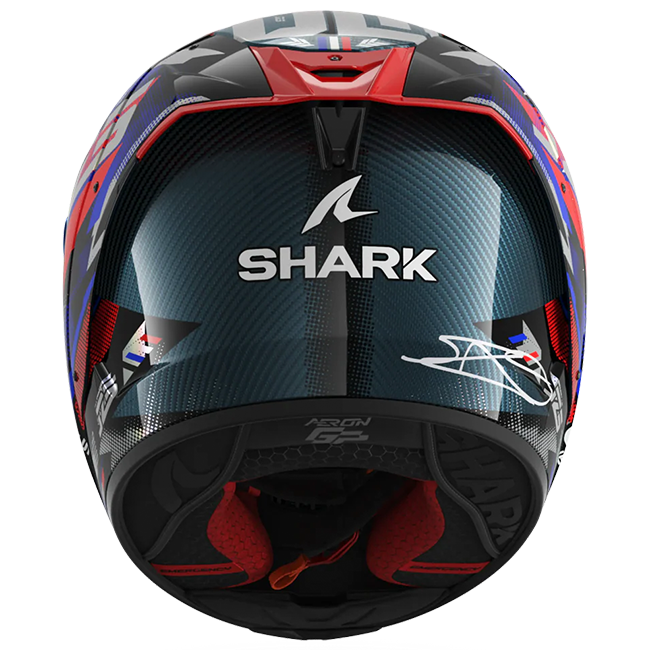 Shark Aeron Johann Zarco GP de France replica helmet in carbon blue chrome finish