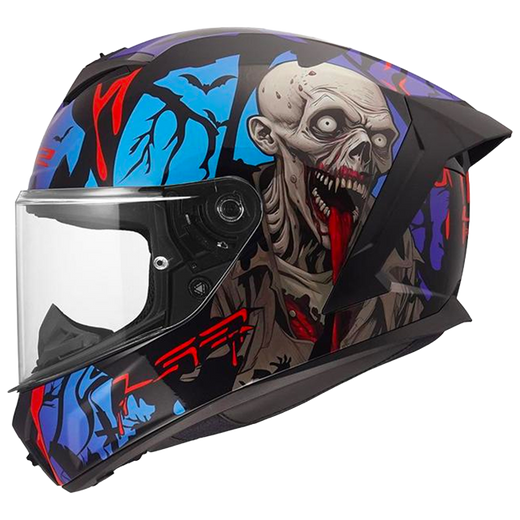 LS2 FF820 Rapid III Helm – Zombie II Black/Red/Blue