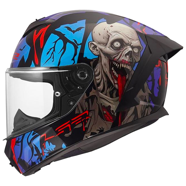 LS2 FF820 Rapid III Helm – Zombie II Black/Red/Blue
