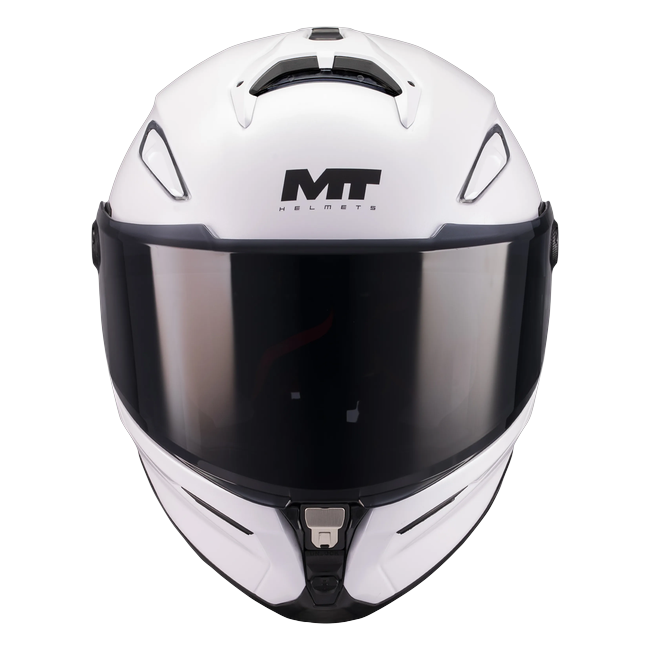 MT-Helmets KRE 2 Pure A0 full-face helmet in gloss white — front view