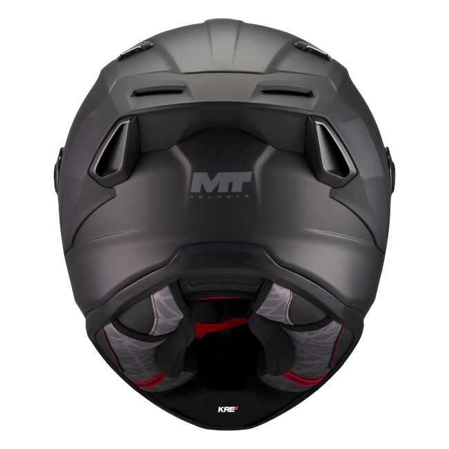 MT-Helmets KRE 2 Pure A1 full-face helmet in matt black — rear view