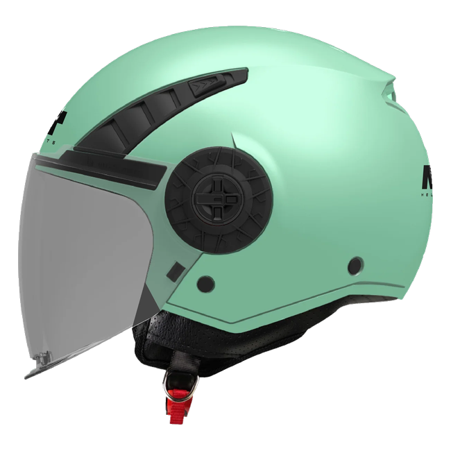 MT-Helmets Aeris Pure A6 jet helmet in matt mint green — side view