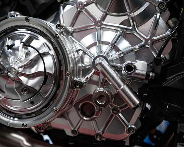 Motocorse CNC aluminium right engine cover for Ducati Panigale V4 with titanium bolts