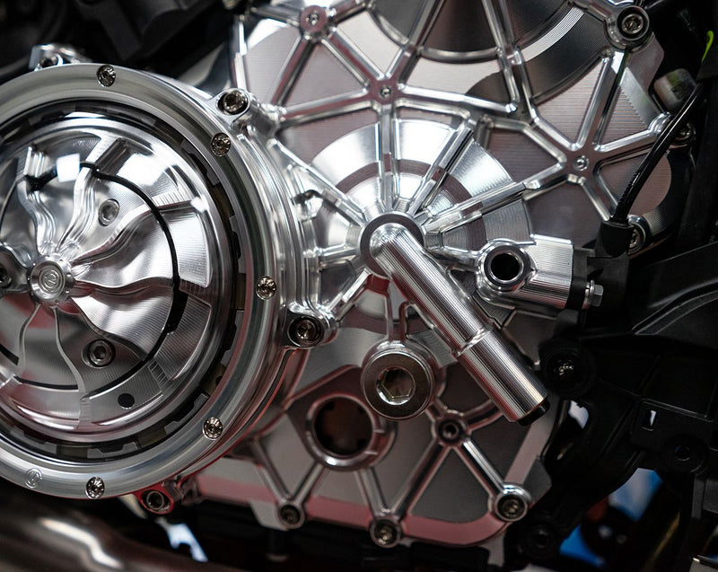 Motocorse CNC aluminium right engine cover for Ducati Panigale V4 with titanium bolts