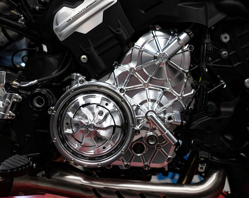 Motocorse CNC aluminium right engine cover for Ducati Panigale V4 with titanium bolts