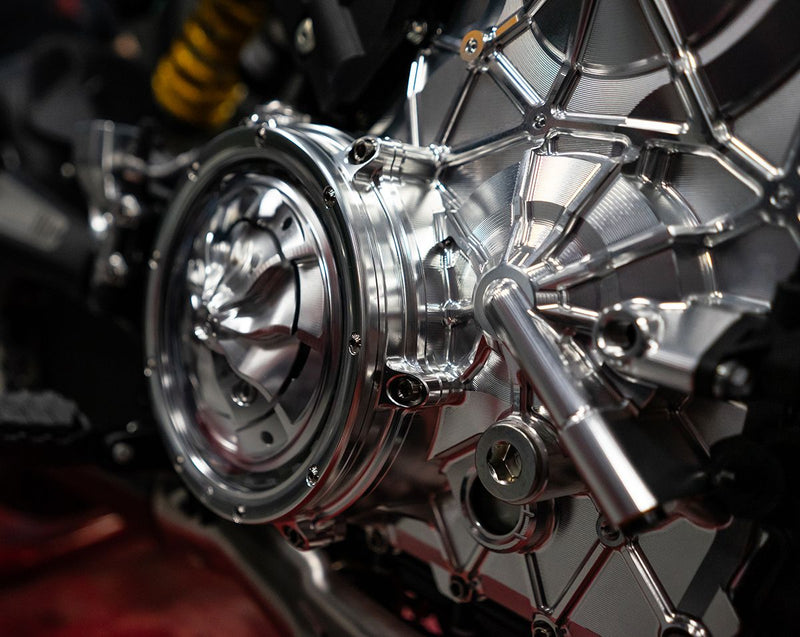 Motocorse CNC aluminium right engine cover for Ducati Panigale V4 with titanium bolts