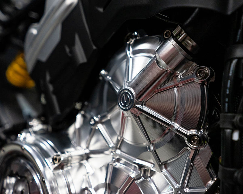 Motocorse CNC aluminium right engine cover for Ducati Panigale V4 with titanium bolts