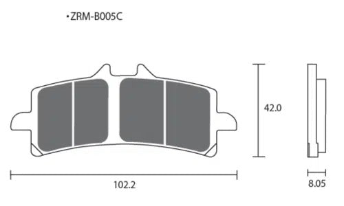 ZCOO B005 EXC endurance brake pads for Honda CBR 1000 RR SC77 SP1 SP2