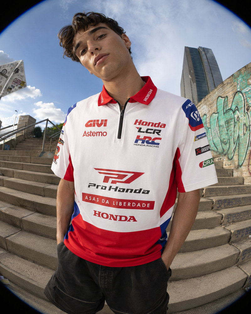 IXON LCR Honda Racing Team 2026 replica polo shirt men's white red blue PO1 LCRP 26
