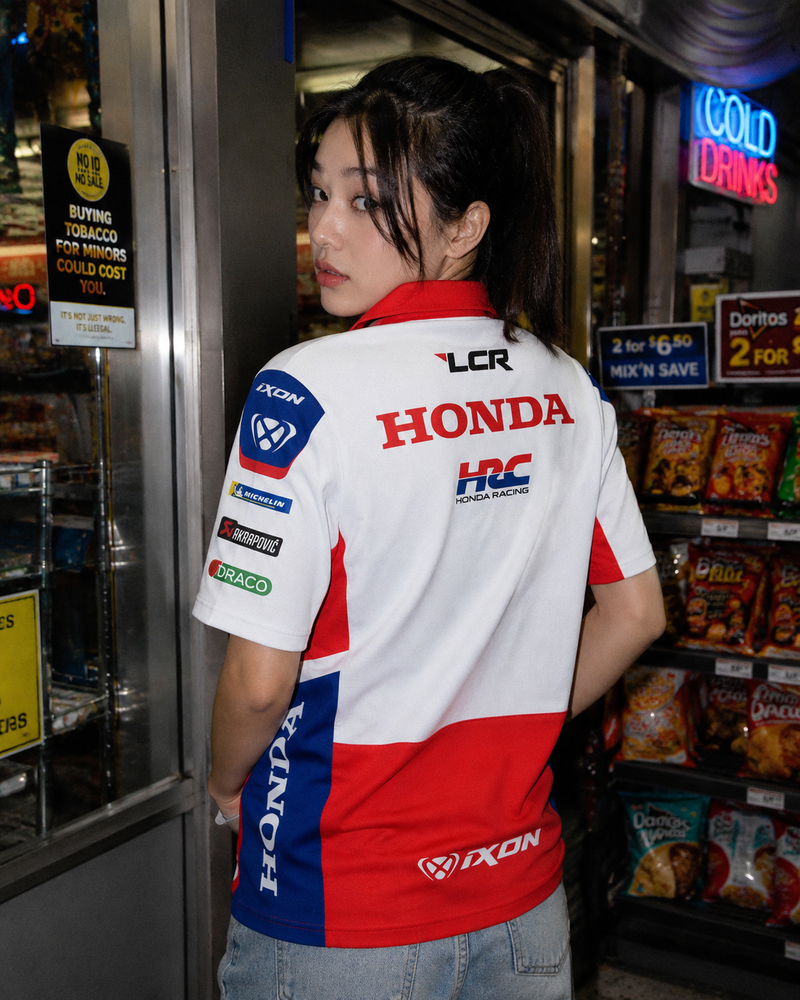IXON LCR Honda Racing Team 2026 replica polo shirt men's white red blue PO1 LCRP 26