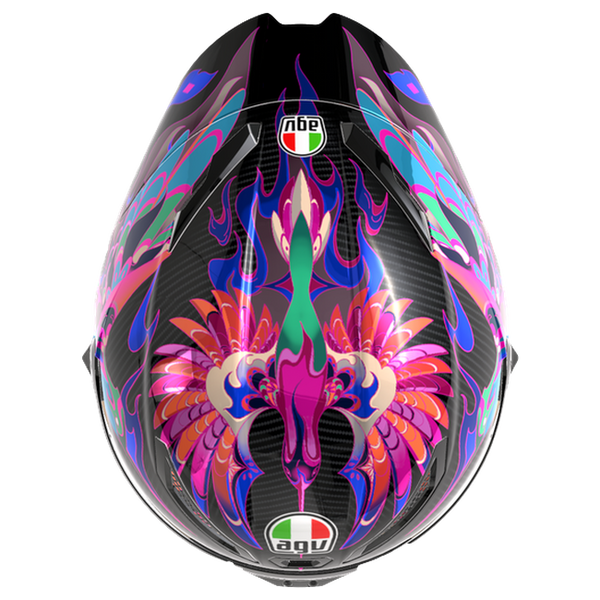 AGV Pista GP RR S Battito Iridium full-face racing helmet, top view