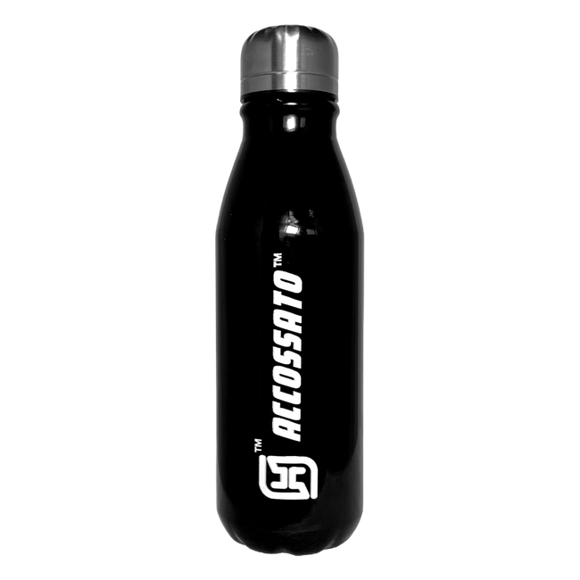 Accossato Water Bottle, Recycled Aluminium, Black, 550 ml