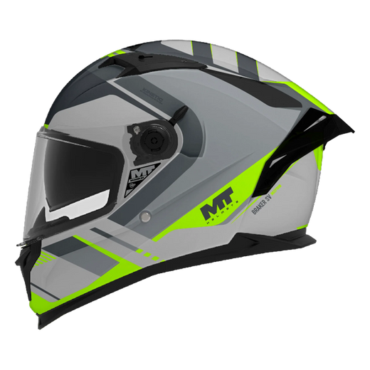 MT-Helmets Braker SV Inception C2 Full-Face Helmet – Matt Grey / Neon Yellow