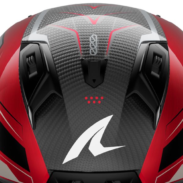 Shark Aeron RS Mekarium DRS full-face helmet in red and silver
