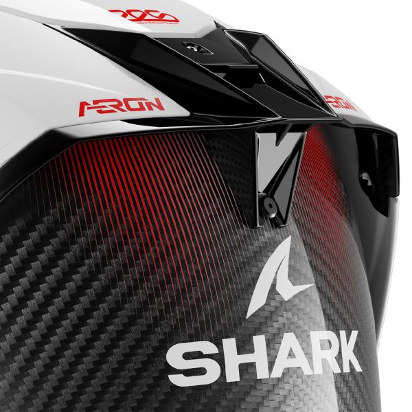 Shark Aeron full-face helmet in Speed-Tech DWR white and red livery