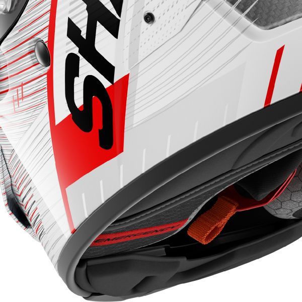 Shark Aeron full-face helmet in Speed-Tech DWR white and red livery