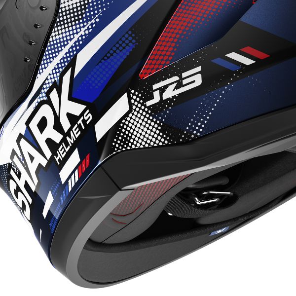 Shark Skwal Cup Johann Zarco Replica 2025 HE6530 full-face helmet in red silver and blue