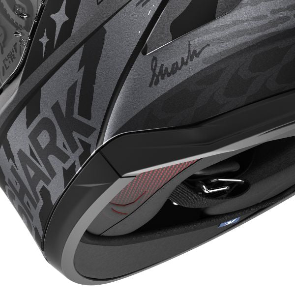 Shark Skwal Cup Speed-Fancy KAS HE6515 full-face helmet in matte silver and anthracite