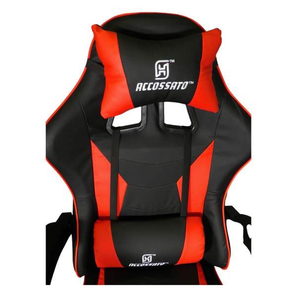 Accossato Chair, Synthetic Leather, Black and Red, view 2
