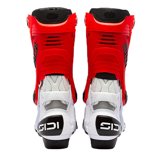 Sidi Rex Air motorcycle boots in white and red colourway, model 391