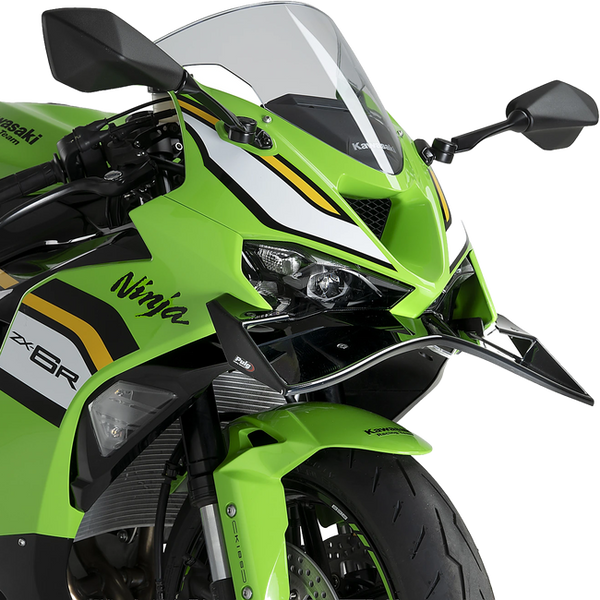 Puig GP Frontal Spoiler Winglet for Kawasaki ZX-6R Ninja (2024–2026) – Black (am Motorrad)