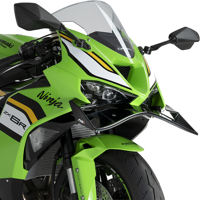 Puig GP Frontal Spoiler Winglet for Kawasaki ZX-6R Ninja (2024–2026) – Black (am Motorrad)
