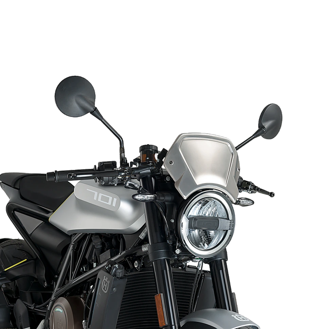 Puig Aluminium Front Plate Windshield – Fork Mount – for Husqvarna Vitpilen 701 (2018–2020) – Silver (am Motorrad)