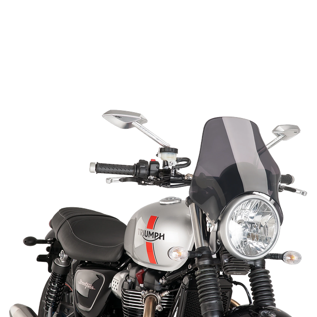 Puig Naked Windscreen for Triumph Street Scrambler (2017–2019) – Dark Smoke (am Motorrad)