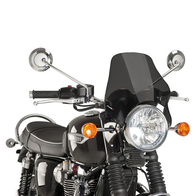 Puig Naked Windscreen for Triumph Bonneville T214 (2015–2016) – Dark Smoke (am Motorrad)
