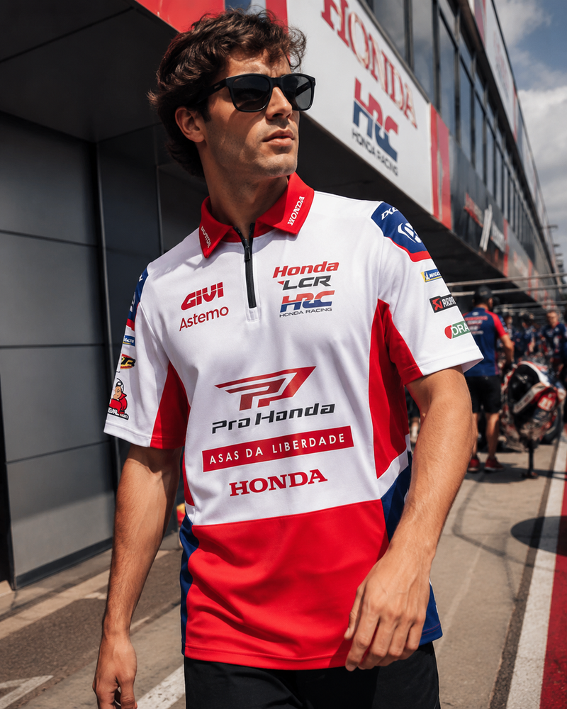IXON LCR Honda Racing Team 2026 replica polo shirt men's white red blue PO1 LCRP 26