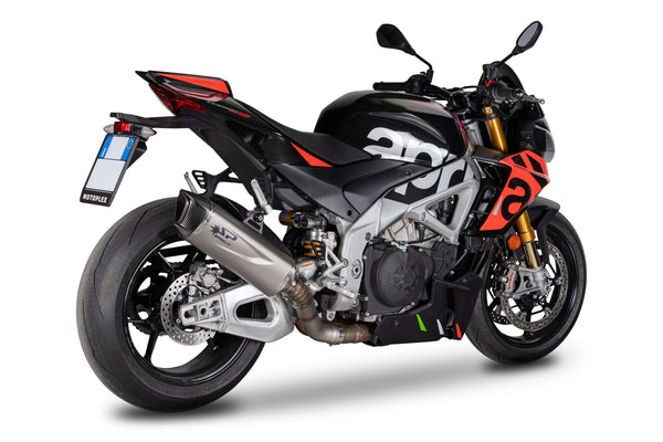 Spark Exhaust Force Evo titanium slip-on silencer with carbon end cap for Aprilia RSV4 1100 Factory