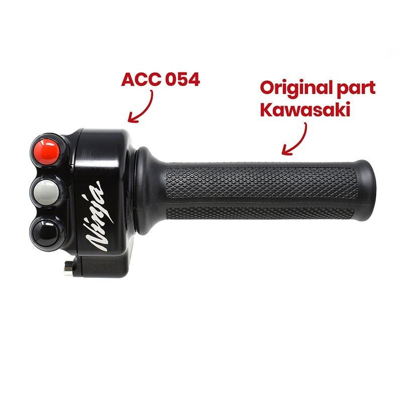 JetPrime CNC aluminium throttle housing with handlebar switch for Kawasaki ZX-10 R/RR 2021-2026