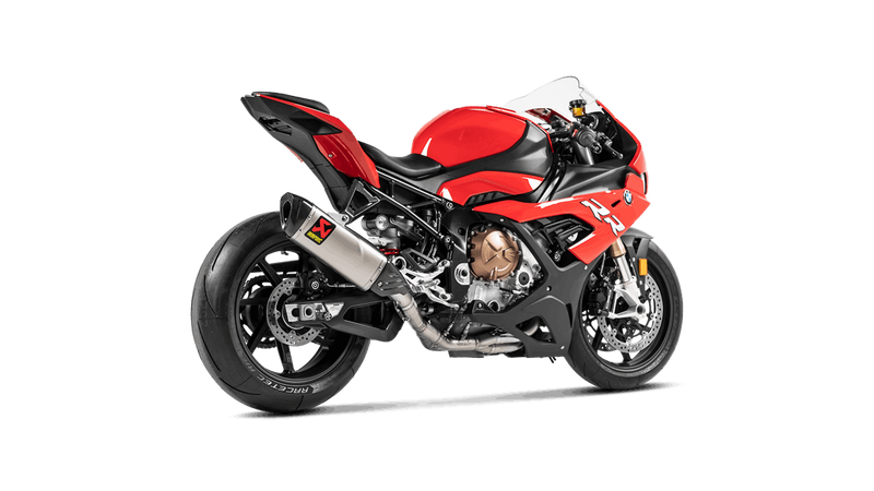 Akrapovic Evolution Line Titanium full exhaust system on BMW S1000RR K67, hexagonal silencer with carbon end cap