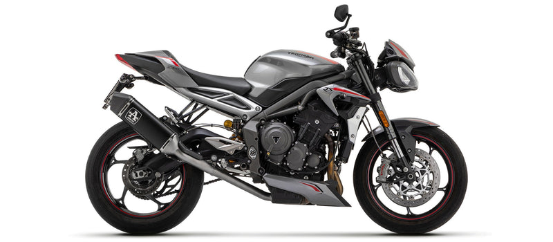 Arrow Racing Veloce slip-on silencer 71002VAN in Aluminium Dark with carbon end cap for Triumph Street Triple 765