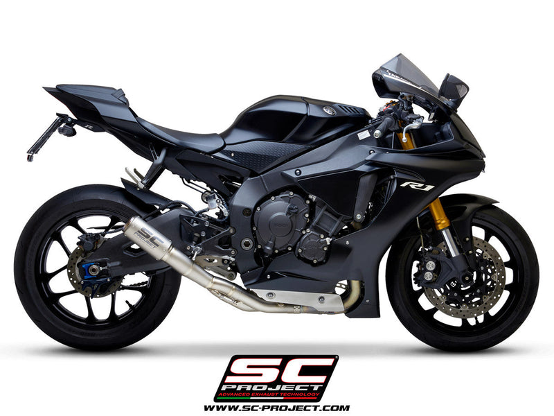 SC-Project CR-T slip-on silencer and titanium de-cat pipe for Yamaha YZF-R1 RN65