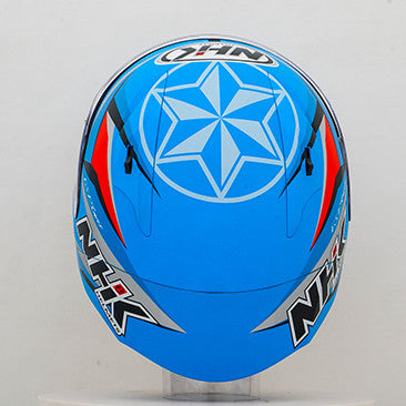 NHK GP-R Tech Race full-face race helmet in Estrella Galicia Replica livery