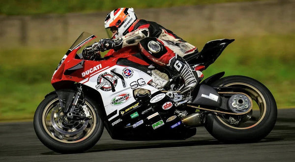 Vandemon Low Titanium full exhaust system on Ducati Panigale V4 naturally brushed finish