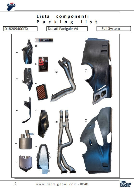 Termignoni 4USCITE titanium full exhaust system for Ducati Panigale V4 R 2019-2024