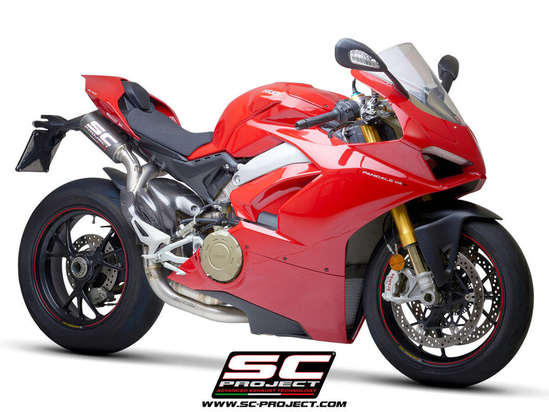 SC-Project CR-T titanium carbon half system exhaust Ducati Panigale V4 S 2018-2020 D26A-T68C
