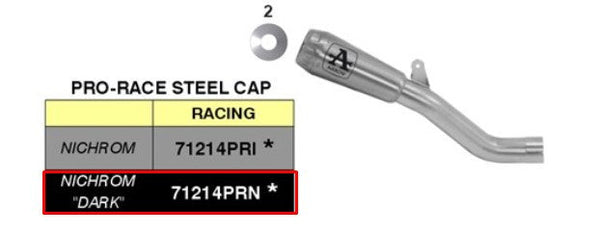 Arrow Pro-Race slip-on silencer stainless steel dark finish Aprilia RSV4 2017-2018 71214PRN