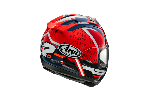 Arai RX-7V Evo full-face helmet in Maverick Viñales Replica 2023 gloss livery