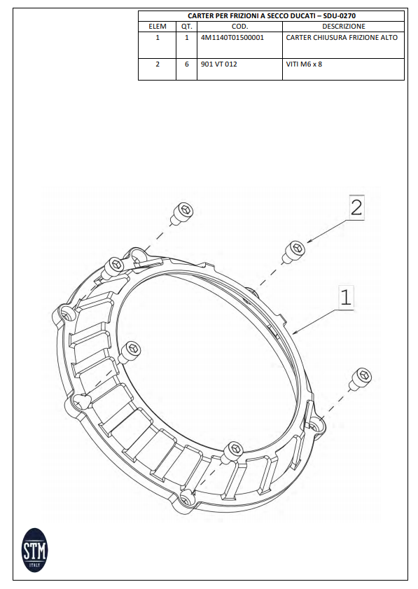 STM EVO SBK dry clutch assembly for Ducati Panigale 1199 and 1299