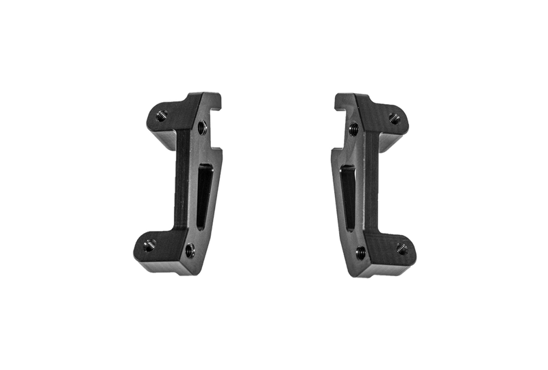 TGP anodised black aluminium mudguard bracket for Öhlins SBK fork on Ducati Panigale V4
