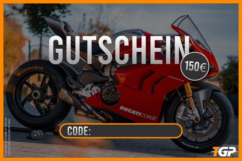 TGP MotoRacing €150 gift voucher printed on photographic paper