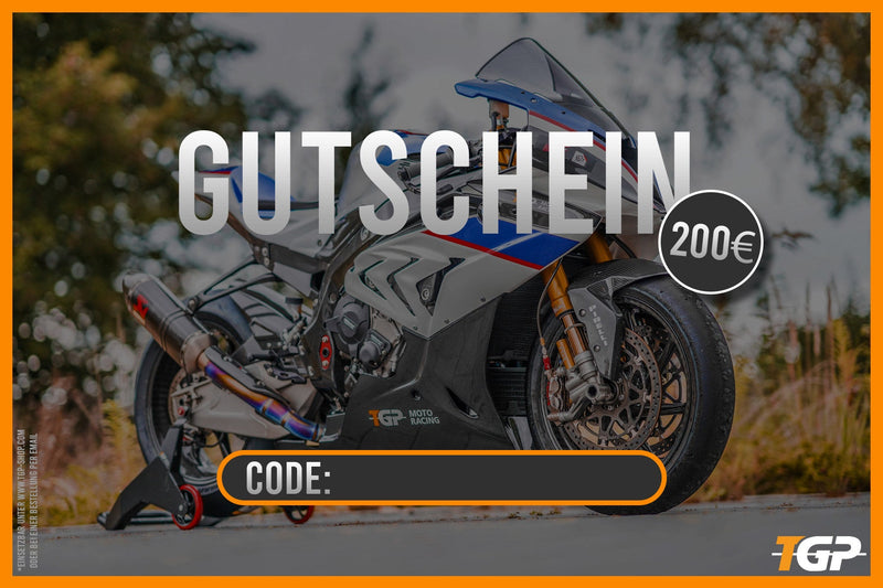 TGP MotoRacing €200 gift voucher printed on photographic paper