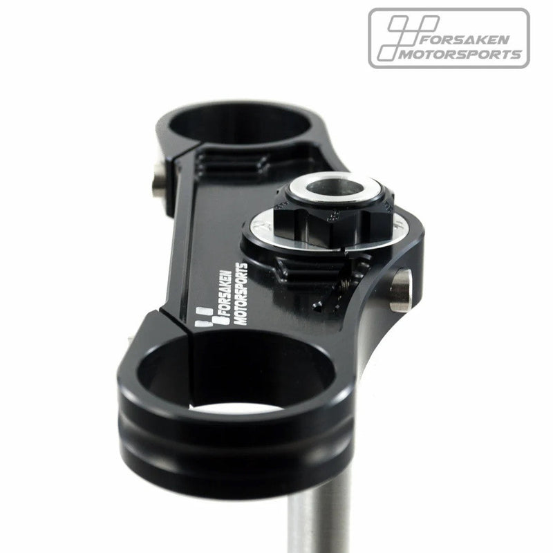 Forsaken Motorsport black anodised adjustable triple clamp for Suzuki GSX-R 1000 2017–2023