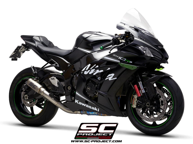SC-Project CR-T slip-on silencer with cat replacement pipe for Kawasaki ZX-10 R/RR 2016-2020
