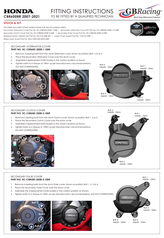 GBRacing clutch cover protector for Honda CBR 600 RR 2007–2021